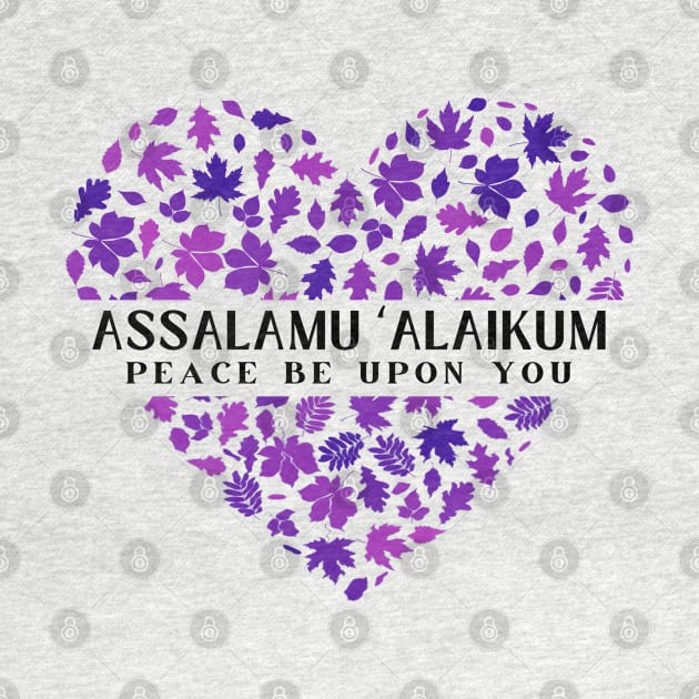 Assalamu 'alaikum  ( Peace be upon you)  flower/ floral heart  Purple by KIRBY-Z Studio